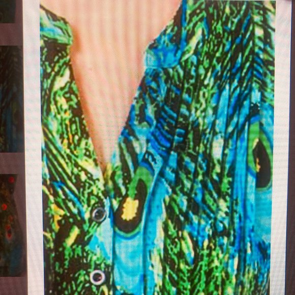PEACOCK DESIGN LA CERA SILKY FEEL Poly Blend TUNIC - WORE ONCE - Picture 3 of 6